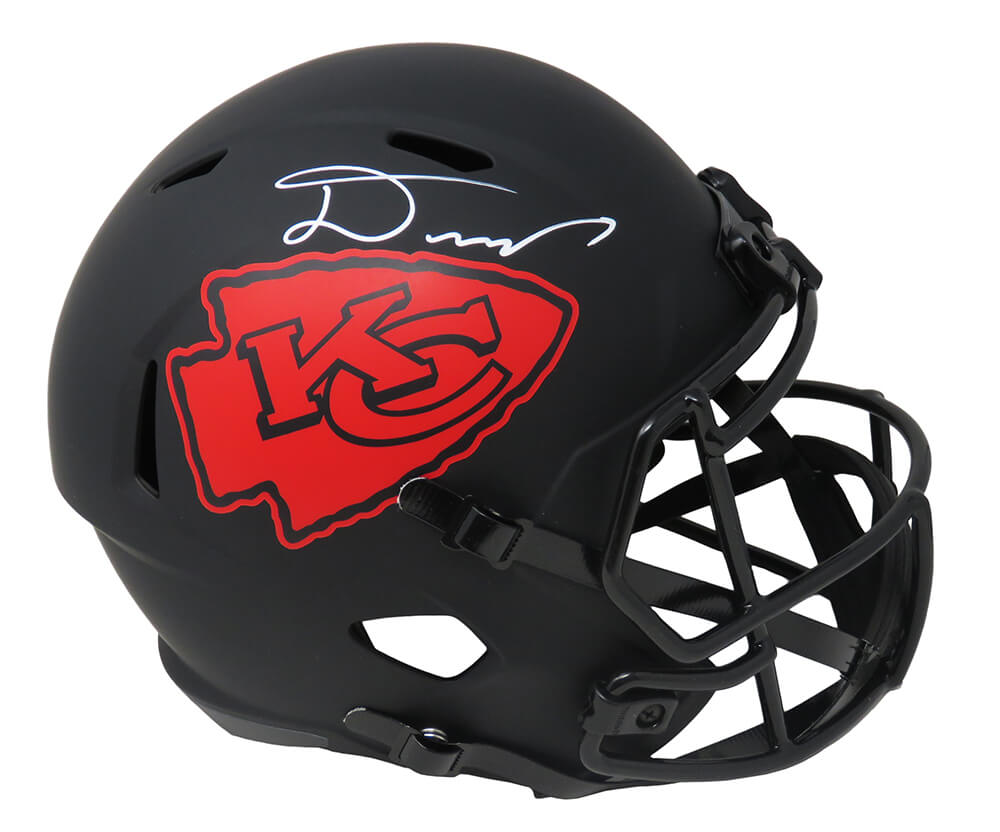 Damien Williams Signed Kansas City Chiefs Eclipse Black Matte Riddell Speed Full Size Replica Helmet - WILREP342 - Damien Williams Signed Kansas City Chiefs Eclipse Black Matte Riddell Speed Full Size Replica Helmet product image