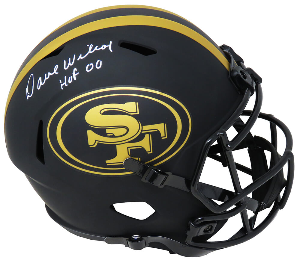 Dave Wilcox Signed San Francisco 49ers Eclipse Black Matte Riddell Full Size Speed Replica Helmet w/HOF'00 - WILREP351 - Dave Wilcox Signed San Francisco 49ers Eclipse Black Matte Riddell Full Size Speed Replica Helmet w/HOF'00 product image