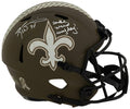 Ricky Williams Signed New Orleans Saints SALUTE Riddell Full Size Speed Replica Helmet w/Smoke Weed Everyday - WILREP368 - Ricky Williams Signed New Orleans Saints SALUTE Riddell Full Size Speed Replica Helmet w/Smoke Weed Everyday product image
