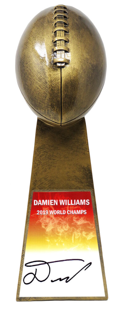Damien Williams Signed Football World Champion 15 Inch Replica Gold Trophy - WILTRO301 - Damien Williams Signed Football World Champion 15 Inch Replica Gold Trophy product image