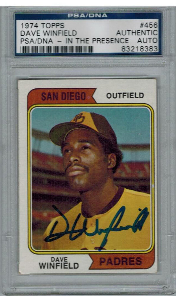 Dave Winfield Signed Padres 1974 Topps Rookie Card #456 PSA/DNA - WINCAR100 - Dave Winfield Signed Padres 1974 Topps Rookie Card #456 PSA/DNA product image