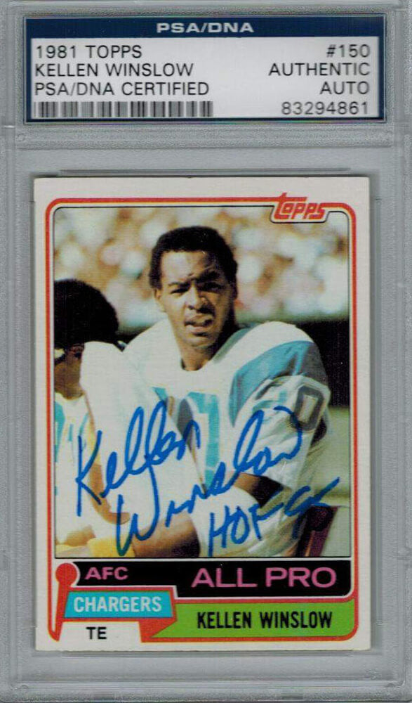 Kellen Winslow Signed Chargers 1981 Topps Rookie Card #150 w/HOF'95 PSA/DNA - WINCAR300 - Kellen Winslow Signed Chargers 1981 Topps Rookie Card #150 w/HOF'95 PSA/DNA product image