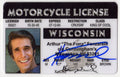 Henry Winkler Signed Happy Days Arthur 'TheFonz' Fonzarelli Wisconsin Motorcycle Drivers License - WINCAR501 - Henry Winkler Signed Happy Days Arthur 'TheFonz' Fonzarelli Wisconsin Motorcycle Drivers License product image
