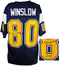 Kellen Winslow Signed Navy Blue Throwback Custom Football Jersey w/HOF 95  (JSA) - WINJRY302 - Kellen Winslow Signed Navy Blue Throwback Custom Football Jersey w/HOF 95 (JSA) product image
