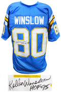 Kellen Winslow Signed Blue Throwback Custom Football Jersey w/HOF'95 - WINJRY303 - Kellen Winslow Signed Blue Throwback Custom Football Jersey w/HOF'95 product image