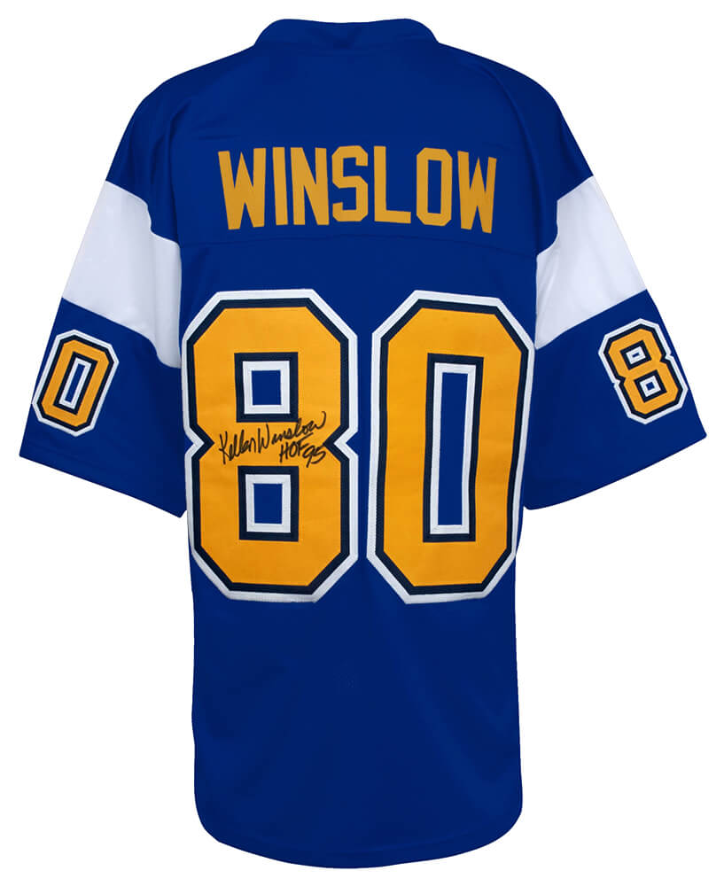 Kellen Winslow Signed Dark Blue Throwback Custom Football Jersey w/HOF'95 - WINJRY304 - Kellen Winslow Signed Dark Blue Throwback Custom Football Jersey w/HOF'95 product image