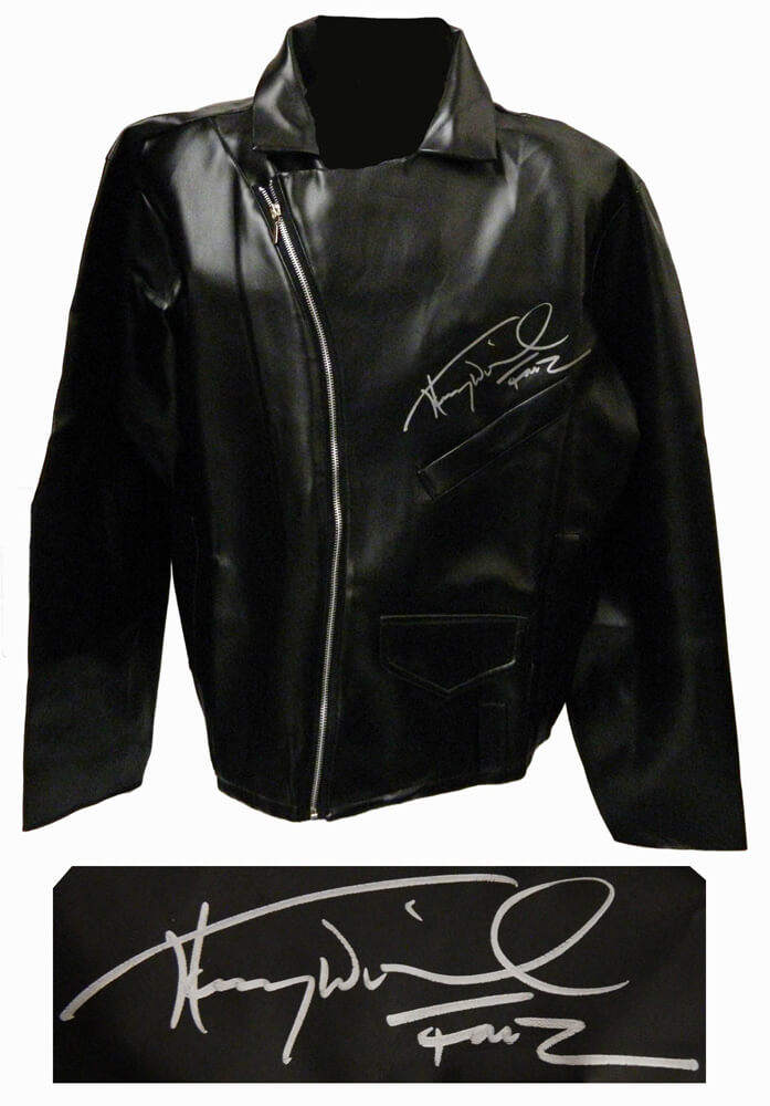 Henry Winkler Signed Black Faux Leather Biker Jacket w/Fonz - WINJRY503 - Henry Winkler Signed Black Faux Leather Biker Jacket w/Fonz product image
