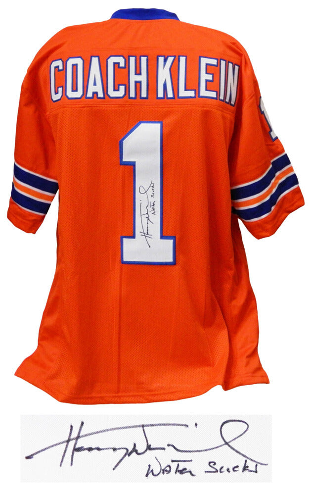 Henry Winkler Signed Coach Klein Orange Custom Football Jersey w/Water Sucks - WINJRY505 - Henry Winkler Signed Coach Klein Orange Custom Football Jersey w/Water Sucks product image