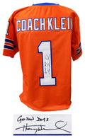 Henry Winkler Signed Coach Klein Orange Custom Football Jersey w/Go Mud Dogs - WINJRY506 - Henry Winkler Signed Coach Klein Orange Custom Football Jersey w/Go Mud Dogs product image