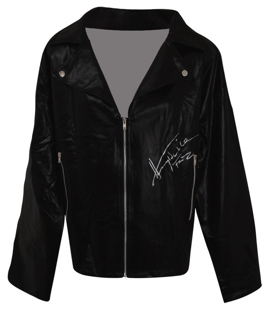 Henry Winkler Signed Black Greaser Biker Costume Jacket w/Fonz - WINJRY509 - Henry Winkler Signed Black Greaser Biker Costume Jacket w/Fonz product image