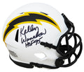 Kellen Winslow Signed Chargers Lunar Eclipse White Matte Riddell Speed Mini Helmet w/HOF'95 - WINMIN302 - Kellen Winslow Signed Chargers Lunar Eclipse White Matte Riddell Speed Mini Helmet w/HOF'95 product image
