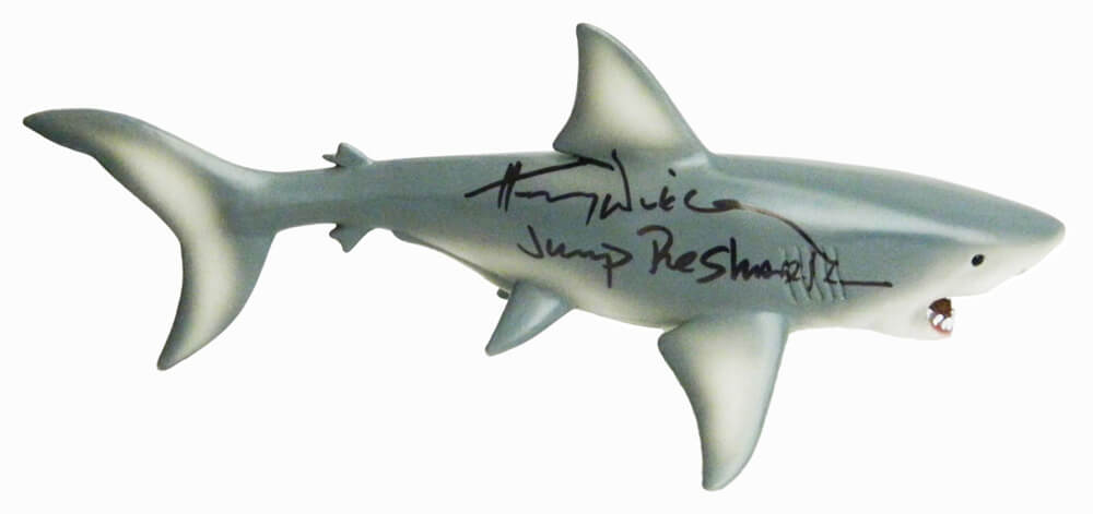 Henry Winkler Signed Grey Toy Shark w/Jump The Shark - WINOTH500 - Henry Winkler Signed Grey Toy Shark w/Jump The Shark product image