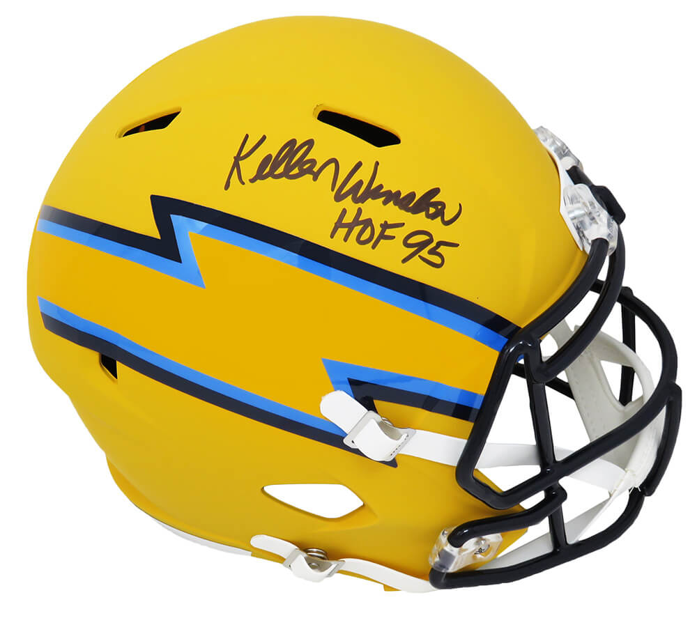 Kellen Winslow Signed Chargers AMP Alternate Series Riddell Full Size Speed Replica Helmet w/HOF'95 - WINREP301 - Kellen Winslow Signed Chargers AMP Alternate Series Riddell Full Size Speed Replica Helmet w/HOF'95 product image