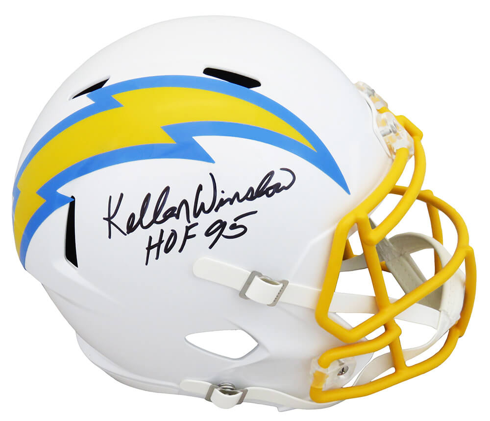 Kellen Winslow Signed Chargers Riddell Full Size Speed Replica Helmet w/HOF'95 - WINREP302 - Kellen Winslow Signed Chargers Riddell Full Size Speed Replica Helmet w/HOF'95 product image