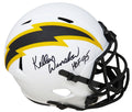 Kellen Winslow Signed Chargers Lunar Eclipse White Matte Riddell Full Size Speed Replica Helmet w/HOF'95 - WINREP303 - Kellen Winslow Signed Chargers Lunar Eclipse White Matte Riddell Full Size Speed Replica Helmet w/HOF'95 product image