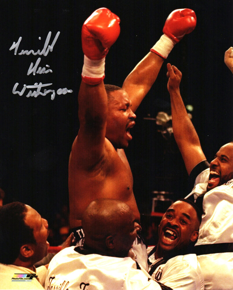 Tim Witherspoon Signed Boxing Celebration Arms Raised 8x10 Photo w/Terrible - WIT08P500 - Tim Witherspoon Signed Boxing Celebration Arms Raised 8x10 Photo w/Terrible product image