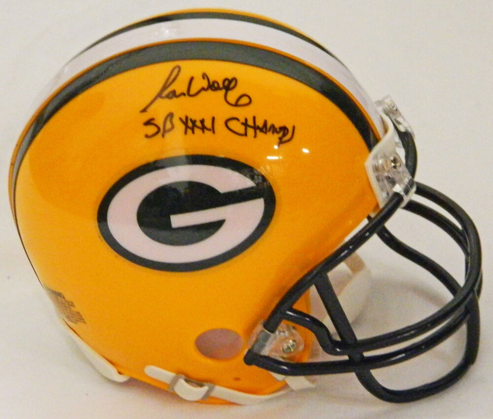 Ron Wolf Signed Green Bay Packers Riddell Mini Helmet w/SB XXXI Champs - WOLMIN301 - Ron Wolf Signed Green Bay Packers Riddell Mini Helmet w/SB XXXI Champs product image