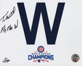 Travis Wood Signed Chicago Cubs 2016 WS Champs 'W' Flag 8x10 Photo w/Fly The W - WOO08P112 - Travis Wood Signed Chicago Cubs 2016 WS Champs 'W' Flag 8x10 Photo w/Fly The W product image