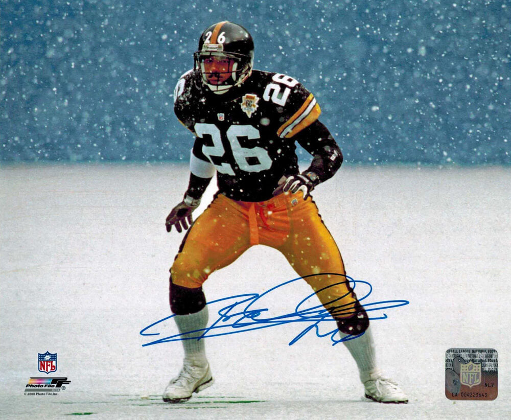 Rod Woodson Signed Steelers Action Snow 8x10 Photo - WOO08P300 - Rod Woodson Signed Steelers Action Snow 8x10 Photo product image