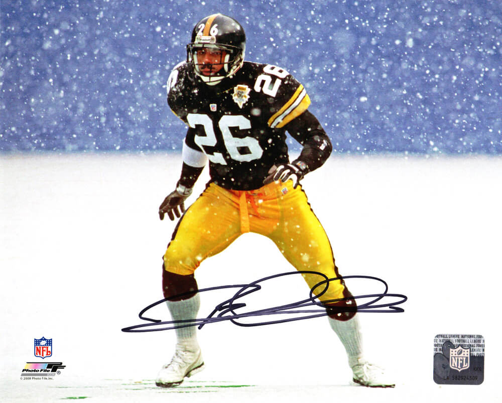 Rod Woodson Signed Pittsburgh Steelers Action Snow Game 8x10 Photo - WOO08P303 - Rod Woodson Signed Pittsburgh Steelers Action Snow Game 8x10 Photo product image