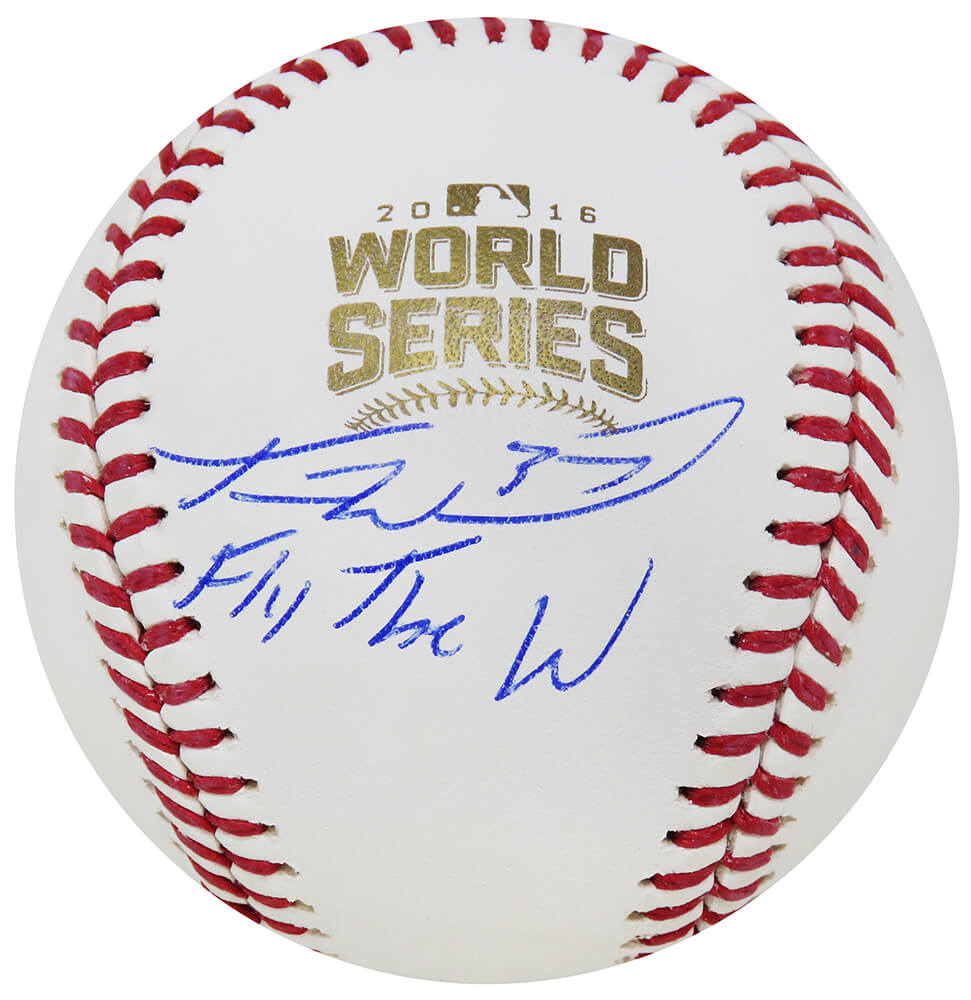 Travis Wood Signed Rawlings Official 2016 World Series Baseball w/Fly The W - WOOBSB113 - Travis Wood Signed Rawlings Official 2016 World Series Baseball w/Fly The W product image