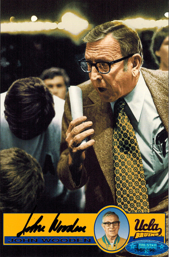 John Wooden Signed UCLA Bruins 3x5 Card - WOOCAR200 - John Wooden Signed UCLA Bruins 3x5 Card product image