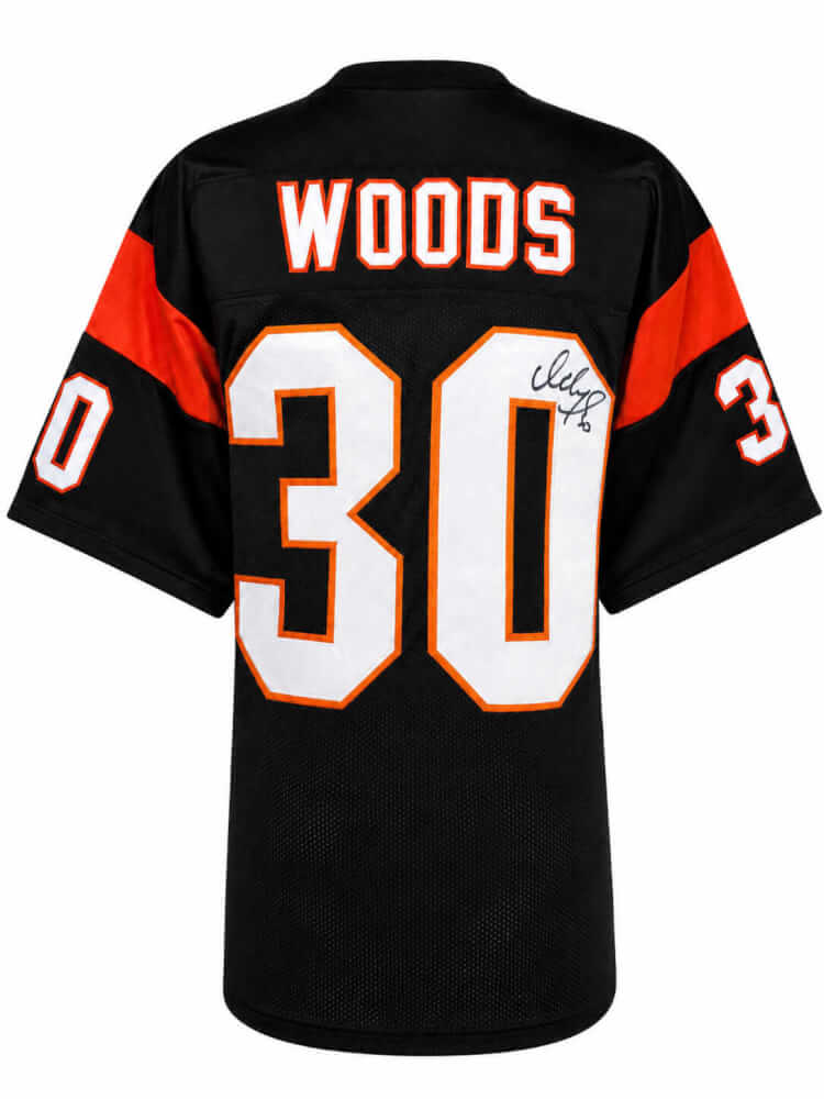 Ickey Woods Signed Black Custom Football Jersey - WOOJRY310 - Ickey Woods Signed Black Custom Football Jersey product image