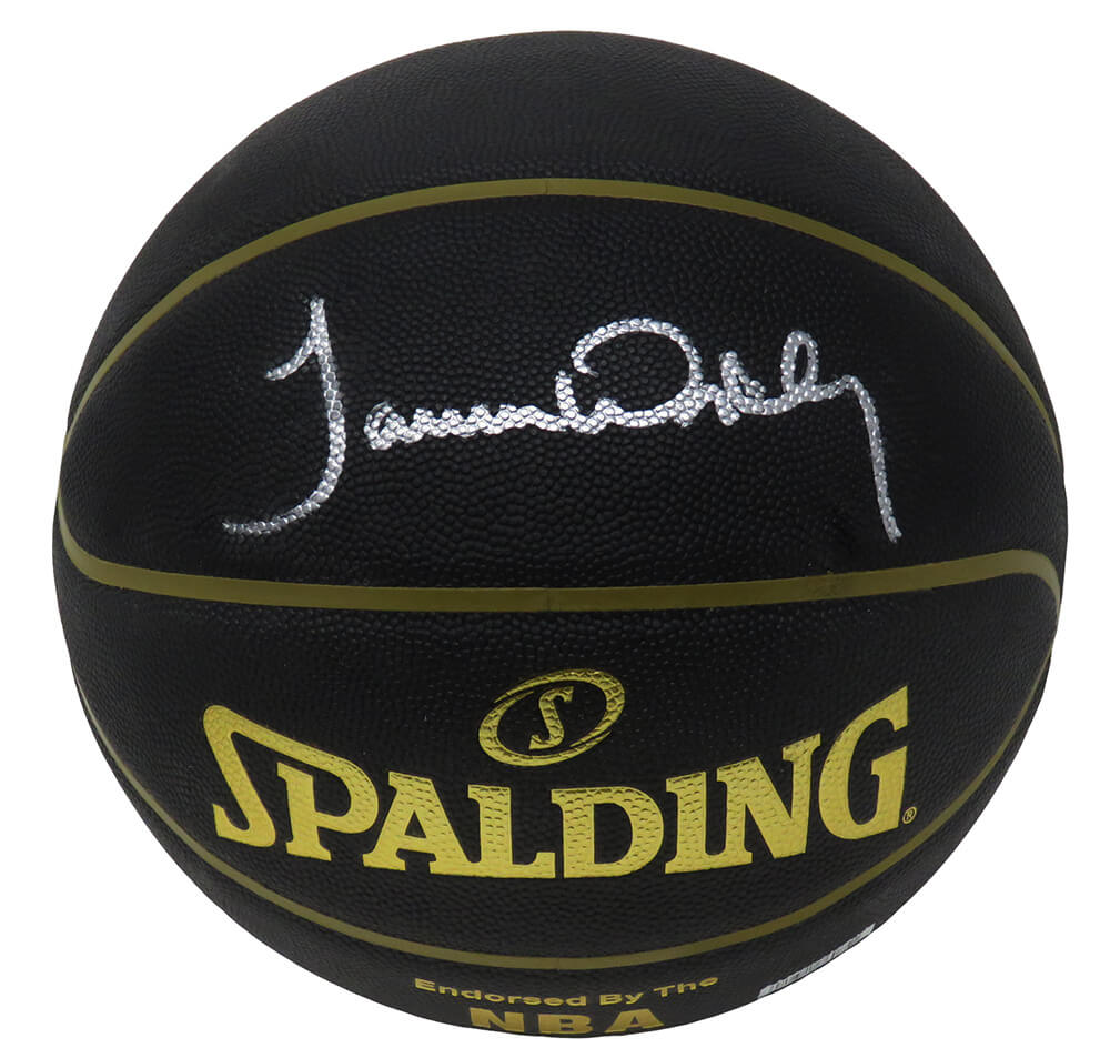 James Worthy Signed Spalding Elevation Black NBA Basketball - WORBSK203 - James Worthy Signed Spalding Elevation Black NBA Basketball product image