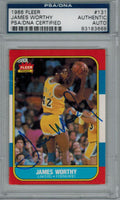 James Worthy Signed Lakers 1986 Fleer Rookie Card #131 - PSA - WORCAR200 - James Worthy Signed Lakers 1986 Fleer Rookie Card #131 - PSA product image