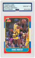 James Worthy Signed Los Angeles Lakers 1986-87 Fleer Rookie Basketball Card #131 - (PSA/DNA / Auto Grade 10) - WORCAR202 - James Worthy Signed Los Angeles Lakers 1986-87 Fleer Rookie Basketball Card #131 - (PSA/DNA / Auto Grade 10) product image