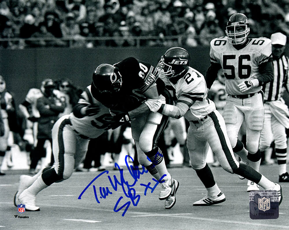 Tim Wrightman Signed Chicago Bears B&W vs Giants 8x10 Photo w/SB XX - WRI08P310 - Tim Wrightman Signed Chicago Bears B&W vs Giants 8x10 Photo w/SB XX product image