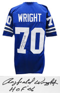 Rayfield Wright Signed Navy Custom Football Jersey w/HOF'06 - WRIJRY300 - Rayfield Wright Signed Navy Custom Football Jersey w/HOF'06 product image
