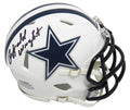 Rayfield Wright Signed Dallas Cowboys Flat White Matte  Riddell Speed Mini Helmet - WRIMIN303 - Rayfield Wright Signed Dallas Cowboys Flat White Matte Riddell Speed Mini Helmet product image