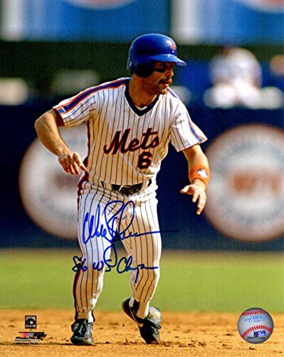 Wally Backman Signed New York Mets On Base Action 8x10 Photo - BAC08P101 - Wally Backman Signed New York Mets On Base Action 8x10 Photo product image