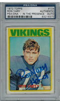 Ron Yary Signed Vikings 1972 Topps Rookie Card #104 w/HOF'01 PSA/DNA - YARCAR300 - Ron Yary Signed Vikings 1972 Topps Rookie Card #104 w/HOF'01 PSA/DNA product image