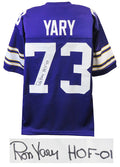 Ron Yary Signed Purple Throwback Custom Jersey w/HOF'01 - YARJRY302 - Ron Yary Signed Purple Throwback Custom Jersey w/HOF'01 product image