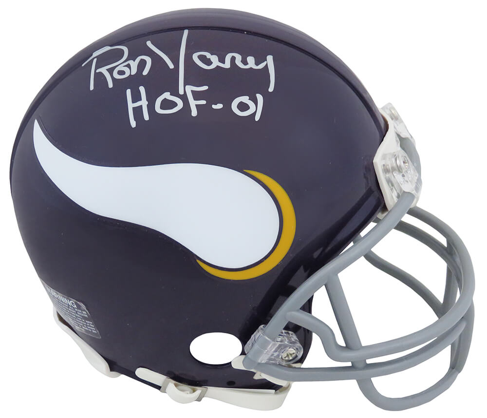 Ron Yary Signed Minnesota Vikings Throwback Riddell Mini Helmet w/HOF'01 - YARMIN300 - Ron Yary Signed Minnesota Vikings Throwback Riddell Mini Helmet w/HOF'01 product image