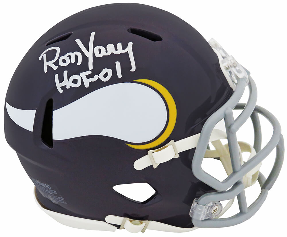 Ron Yary Signed Minnesota Vikings Throwback Riddell Speed Mini Helmet w/HOF'01 - YARMIN304 - Ron Yary Signed Minnesota Vikings Throwback Riddell Speed Mini Helmet w/HOF'01 product image