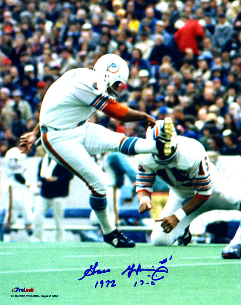 Garo Yepremian Signed Miami Dolphins Field Goal 8x10 Photo w/1972, 17-0 - YEP08P300 - Garo Yepremian Signed Miami Dolphins Field Goal 8x10 Photo w/1972, 17-0 product image