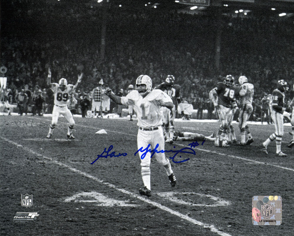 Garo Yepremian Signed Miami Dolphins B&W Celebration vs. Chiefs 8x10 Photo - YEP08P305 - Garo Yepremian Signed Miami Dolphins B&W Celebration vs. Chiefs 8x10 Photo product image