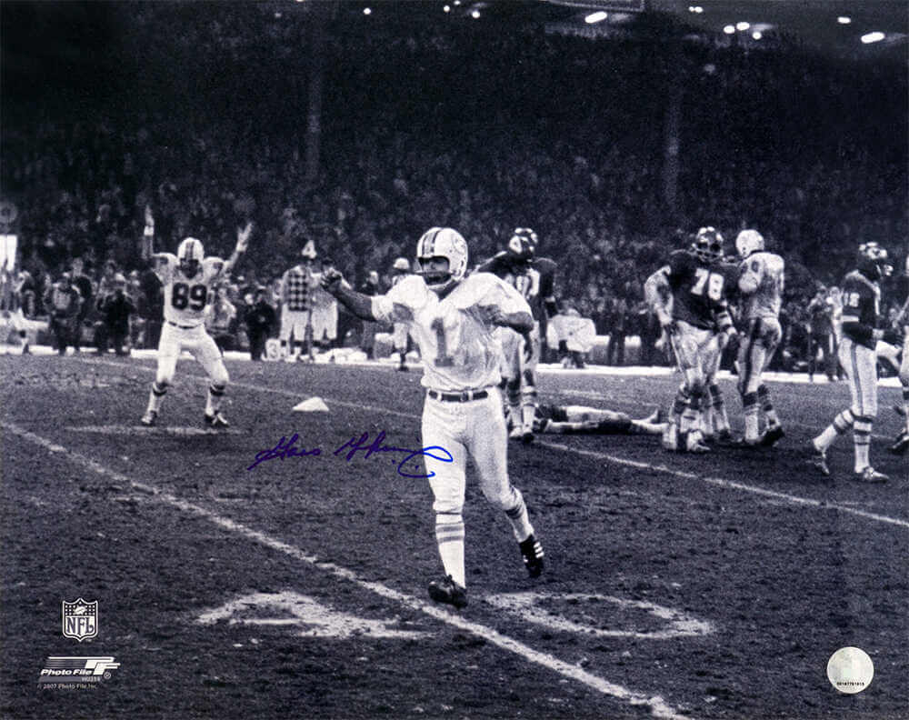 Garo Yepremian Signed Miami Dolphins B&W Arms Raised Celebration 16x20 Photo - YEP16P300TW - Garo Yepremian Signed Miami Dolphins B&W Arms Raised Celebration 16x20 Photo product image