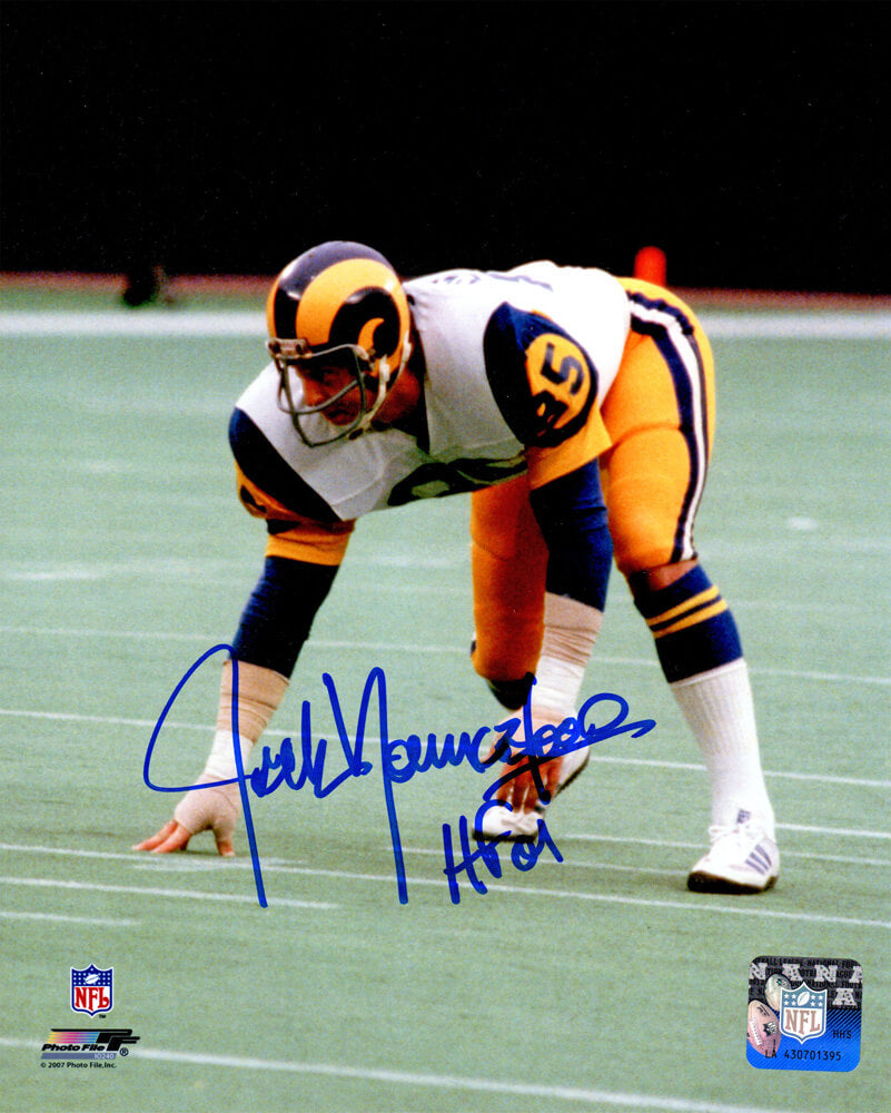 Jack Youngblood Signed Los Angeles Rams Stance 8x10 Photo w/HF'01 - YOU08P303 - Jack Youngblood Signed Los Angeles Rams Stance 8x10 Photo w/HF'01 product image