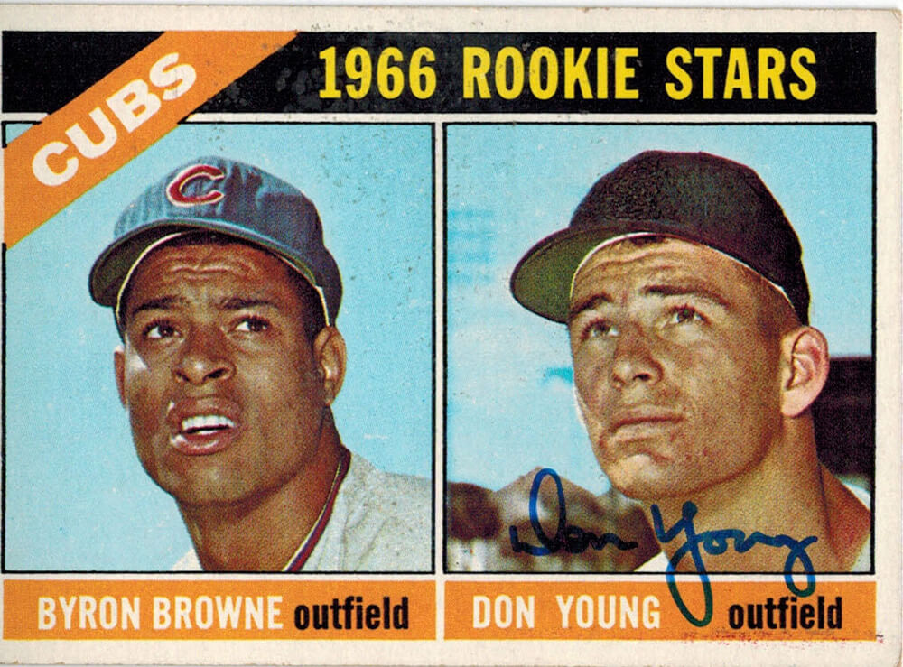 Don Young Signed Cubs 1966 Topps Rookie Card #139 - YOUCAR101 - Don Young Signed Cubs 1966 Topps Rookie Card #139 product image