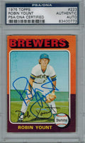 Robin Yount Signed Brewers 1975 Topps Rookie Card #223 - PSA/DNA - YOUCAR102 - Robin Yount Signed Brewers 1975 Topps Rookie Card #223 - PSA/DNA product image
