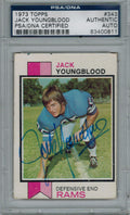 Jack Youngblood Signed Rams 1973 Topps Rookie Card #343 - PSA/DNA - YOUCAR301 - Jack Youngblood Signed Rams 1973 Topps Rookie Card #343 - PSA/DNA product image