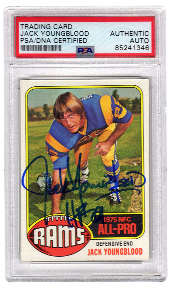 Jack Youngblood Signed Los Angeles Rams 1976 Topps Football Trading Card #310 - (PSA Encapsulated) - YOUCAR320 - Jack Youngblood Signed Los Angeles Rams 1976 Topps Football Trading Card #310 - (PSA Encapsulated) product image