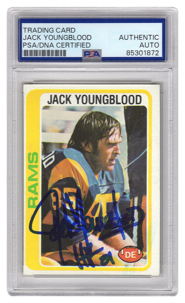 Jack Youngblood Signed Rams 1978 Topps Football Card #265 w/HF'01 - (PSA Encapsulated) - YOUCAR322 - Jack Youngblood Signed Rams 1978 Topps Football Card #265 w/HF'01 - (PSA Encapsulated) product image