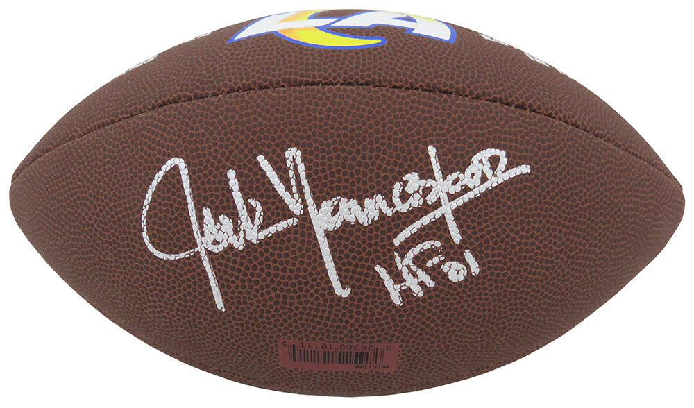 Jack Youngblood Signed Los Angeles Rams Wilson Brown Logo Football w/HF'01 - YOUFTB314 - Jack Youngblood Signed Los Angeles Rams Wilson Brown Logo Football w/HF'01 product image
