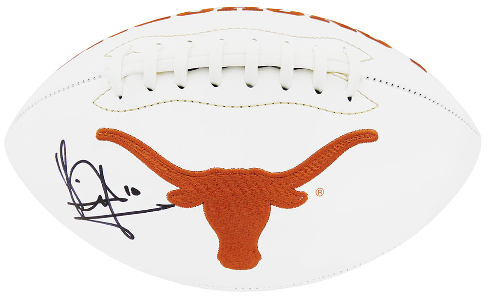 Vince Young Signed Rawlings Texas Longhorns Logo White Panel Full Size Football - YOUFTB320 - Vince Young Signed Rawlings Texas Longhorns Logo White Panel Full Size Football product image