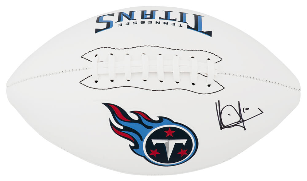 Vince Young Signed Tennessee Titans Logo Franklin White Football - YOUFTB322 - Vince Young Signed Tennessee Titans Logo Franklin White Football product image